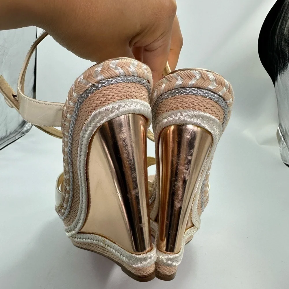 Christian Louboutin Marina Liege 140mm Espadrille Wedge sandals size 11